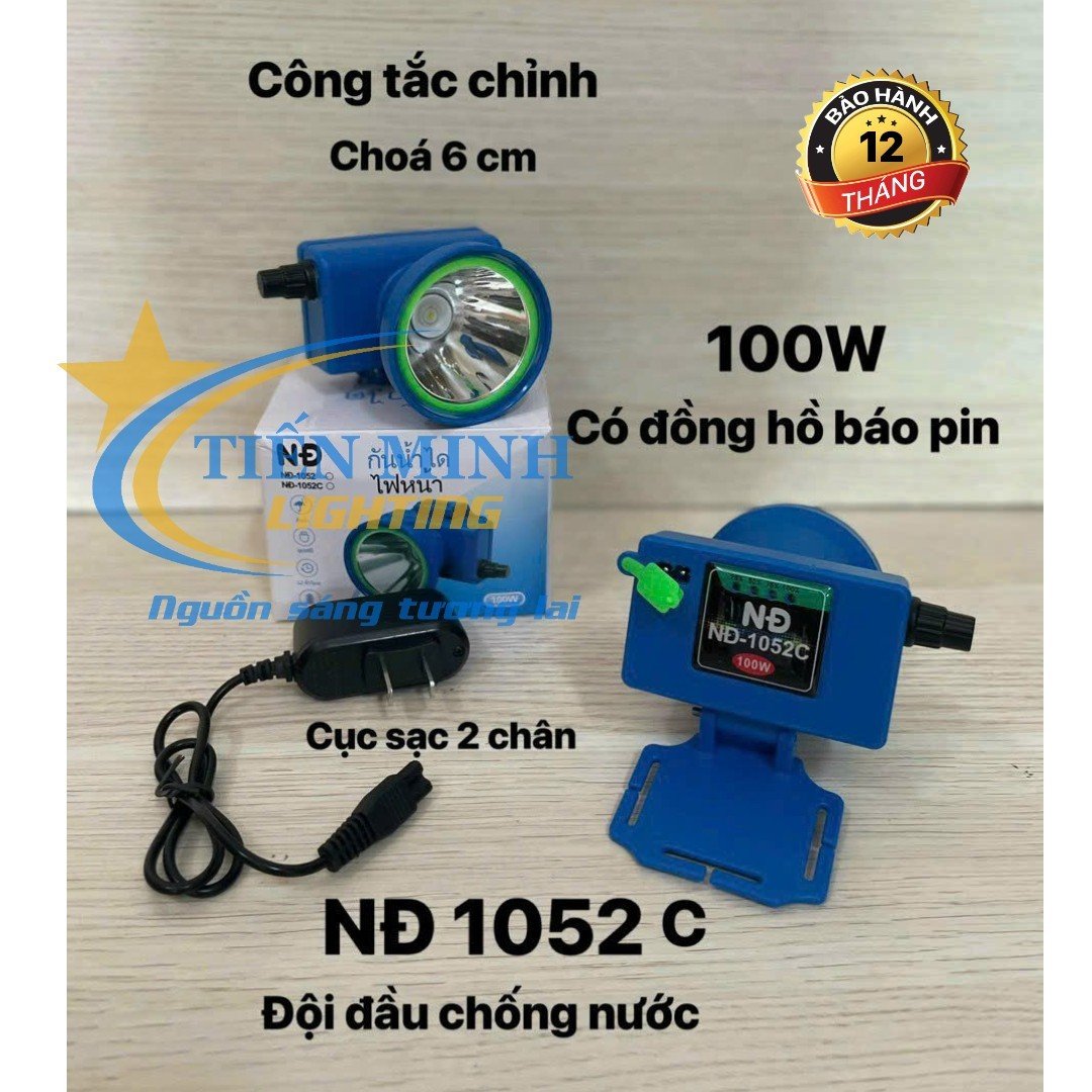 ĐÈN ĐỘI ĐẦU NĐ-1052C SIÊU SÁNG CHO ÁNH SÁNG CỰC MẠNH, LẶN DƯỚI NƯỚC ĐẾN 50 MÉT, PIN SẠC CHẤT LƯỢNG CAO ĐỘ SÁNG MẠNH, CỰ LY CHIẾU XA