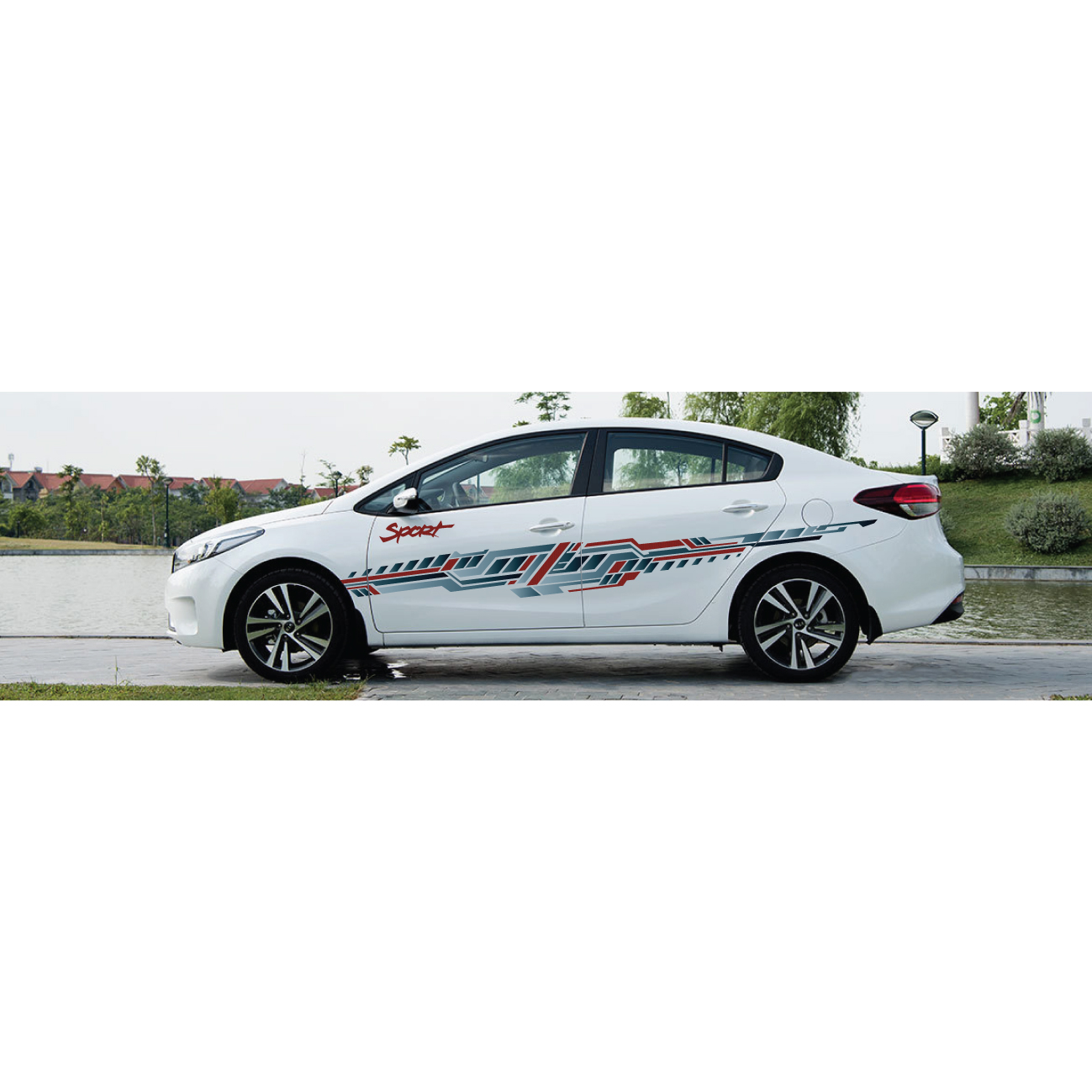 Tem xe 4 chỗ, decal dành cho xe  Toyota Wigo, tem xe oto mẫu mới, WRAP 16, KT 286x28cm