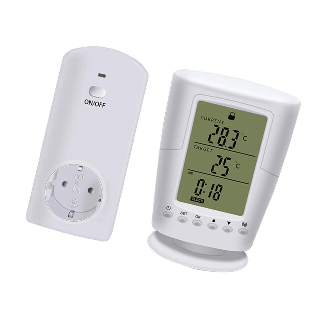 TS-2000 Có Thể Lập Trình Không Dây Bình Giữ Nhiệt Ổ Cắm LCD Trắng Nhà Thông Minh