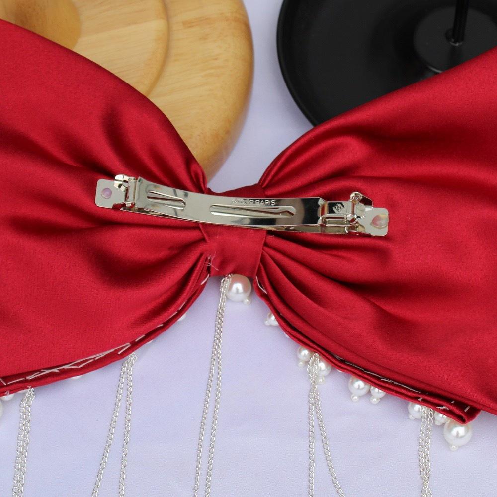 Nơ to đính hạt cài tóc cô dâu trend mùa cưới 2021 2022 Giangpkc 15cmx25cm