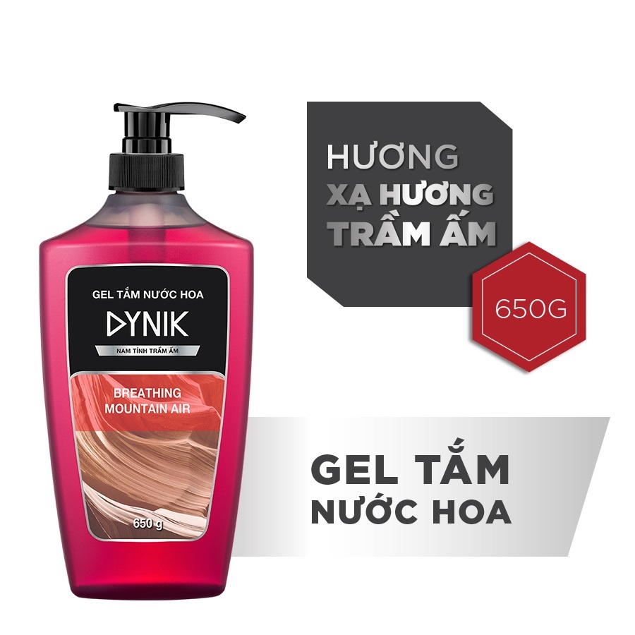 Bộ đôi tắm gội nước hoa nam Dynik Breathing Mountain Air xạ hương trầm ấm 650g/chai