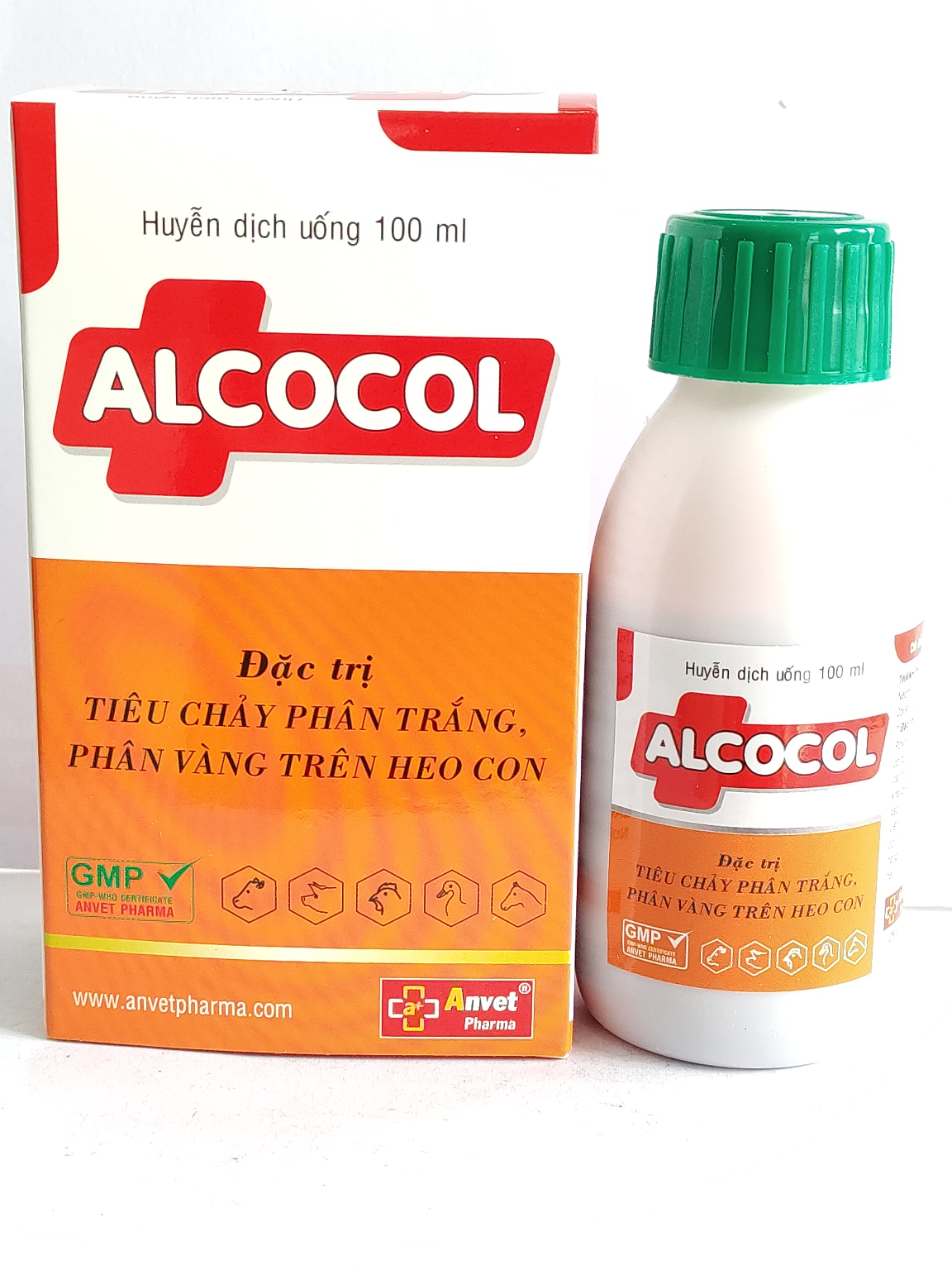 ALCOCOL 100ML huyễn dịch uống đặc trị tiêu chảy phân trắng, phân vàng trên heo con