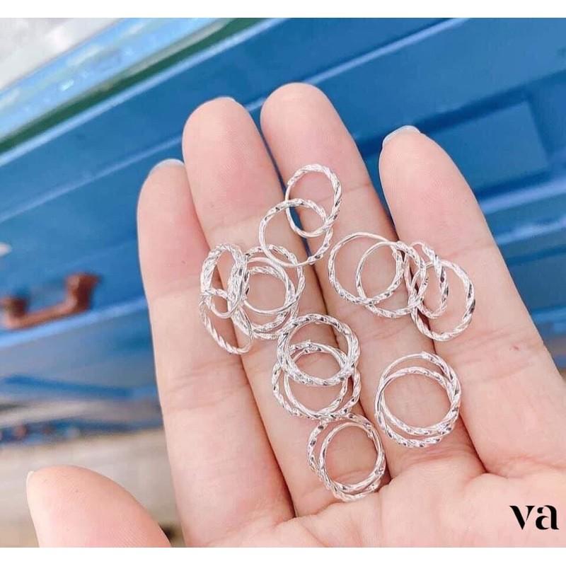 Bông tai bạc ta chuẩn dáng xoắn có hoá đơn tiệm vàng