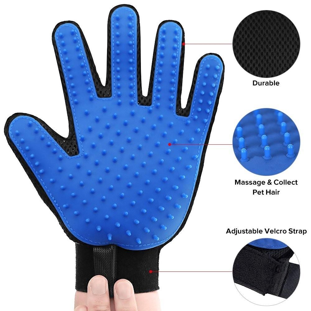 GĂNG TAY CHẢI LÔNG VÀ LẤY LÔNG RỤNG CHO CHÓ MÈO TRUE TOUCH