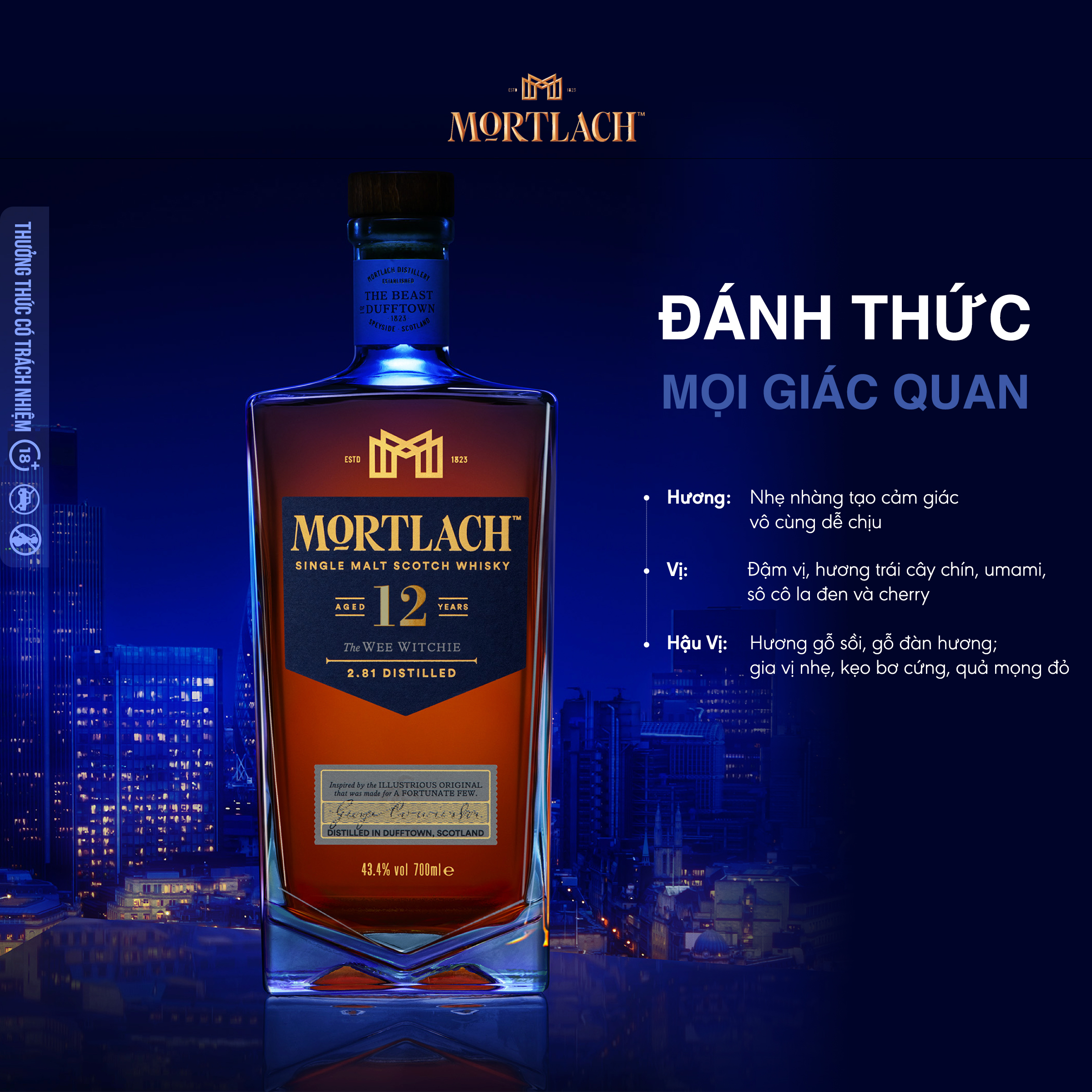 Rượu Mortlach Aged 12 Years Single Malt Scotch Whisky 43.4% 700ml