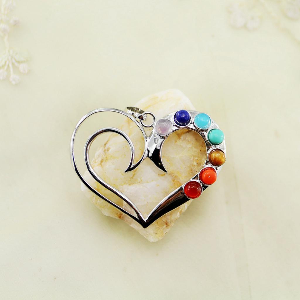 Fashion Jewelry Multi-color Gemstones Love Heart Charm Pendant for Necklace