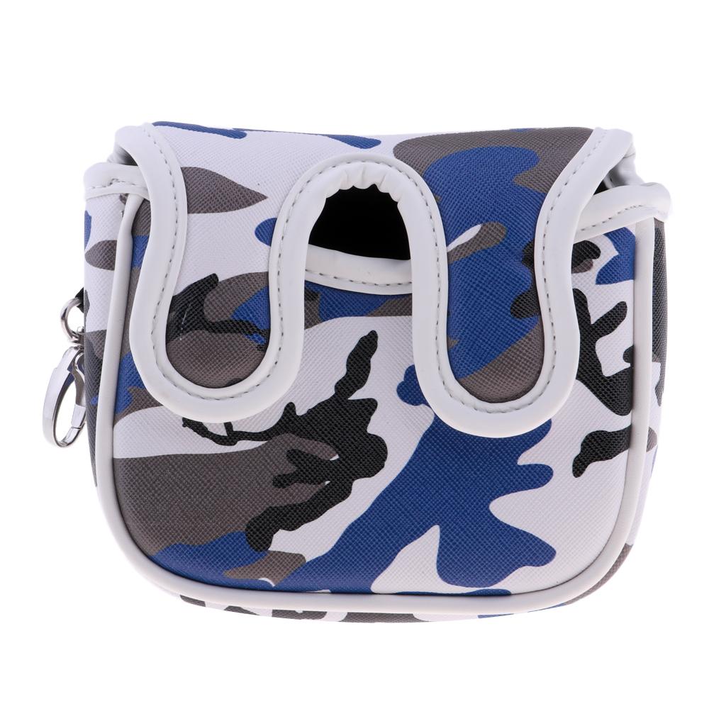 Golf Mallet Putter Cover Headcover with Magnetic Closure Camouflage Blue
