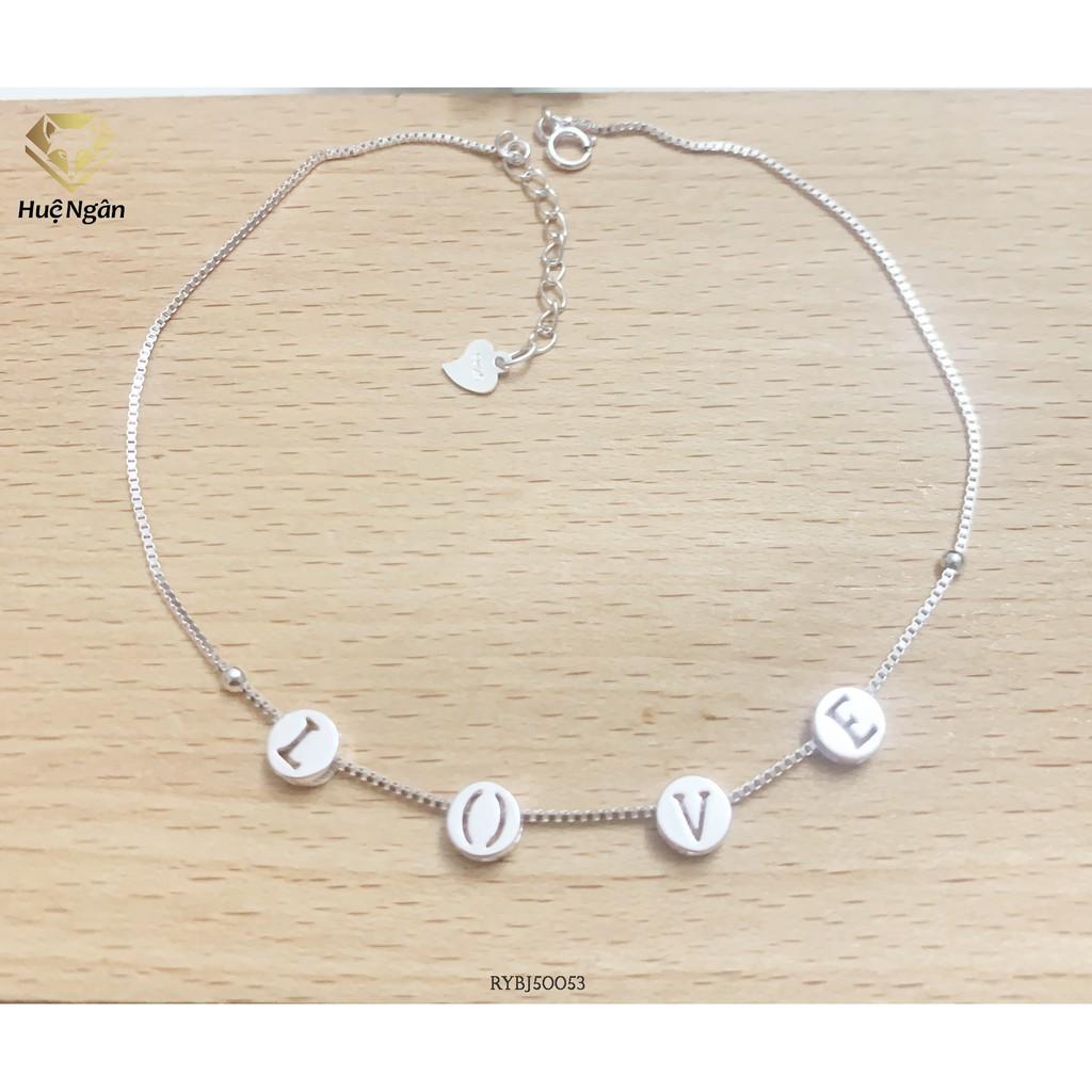Lắc chân bạc Ý 925 Huệ Ngân - LOVE RYBJ50053