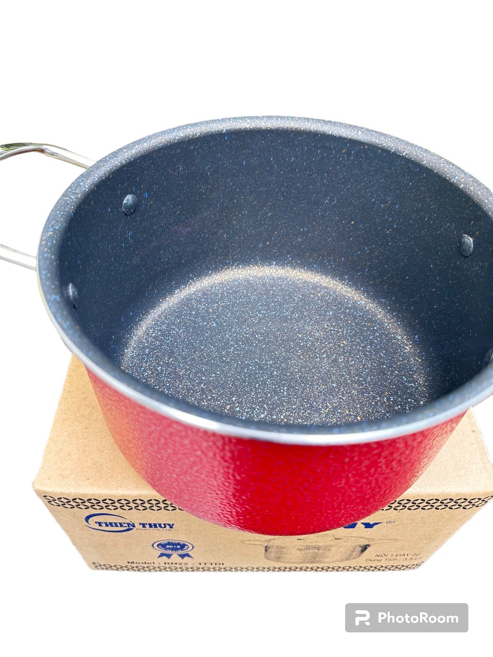 Nồi Nhóm Chống Dính Vân Đá  RAINY Nắp Kính  20cm- Hàng Chính Hãng