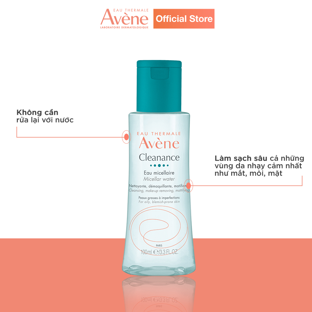 Nước tẩy trang sạch sâu cho da dầu nhạy cảm AVÈNE CLEANANCE MICELLAR WATER 100ml