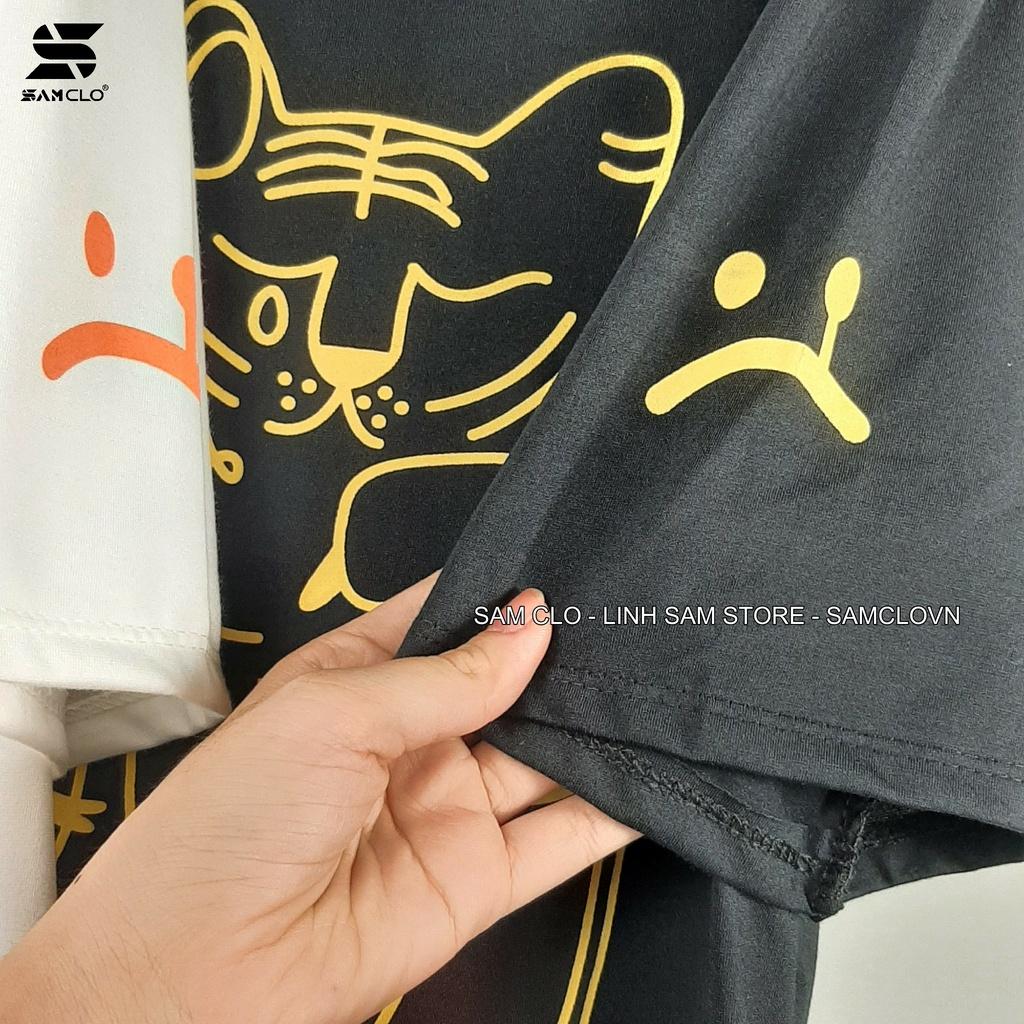 Áo phông nữ tay lỡ thun form rộng SAM CLO freesize dáng Unisex mặc cặp, nhóm, lớp in con mèo chữ ALONE BUT NOT LONELY