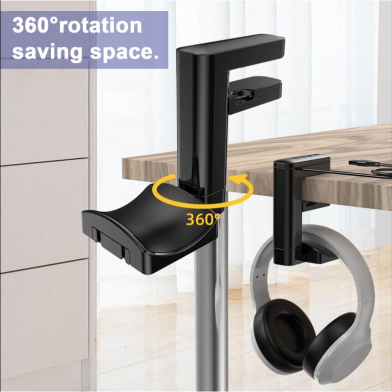 Giá treo tai nghe, giá đỡ tai nghe thân Earphones Display Stand With USB Ports