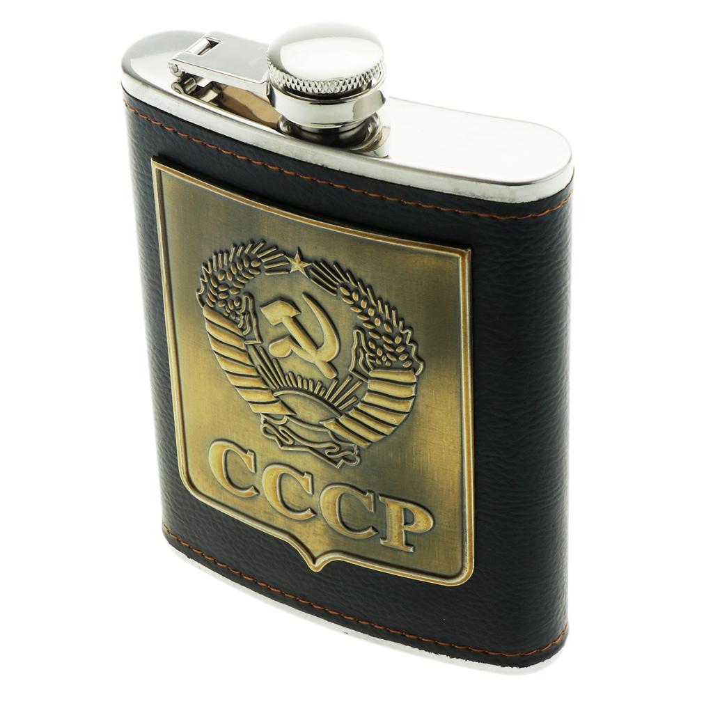 Russia High Grade Hip Flask 230ml/8oz Stainless Steel Flagon Whiskey Bottle