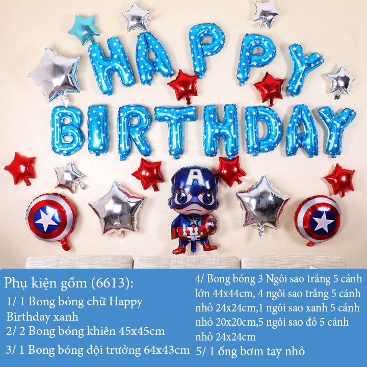 Set trang trí sinh nhật dây treo Happy birthday và bong bóng chuột mickey cho bé - Phụ kiện trang trí thôi nôi