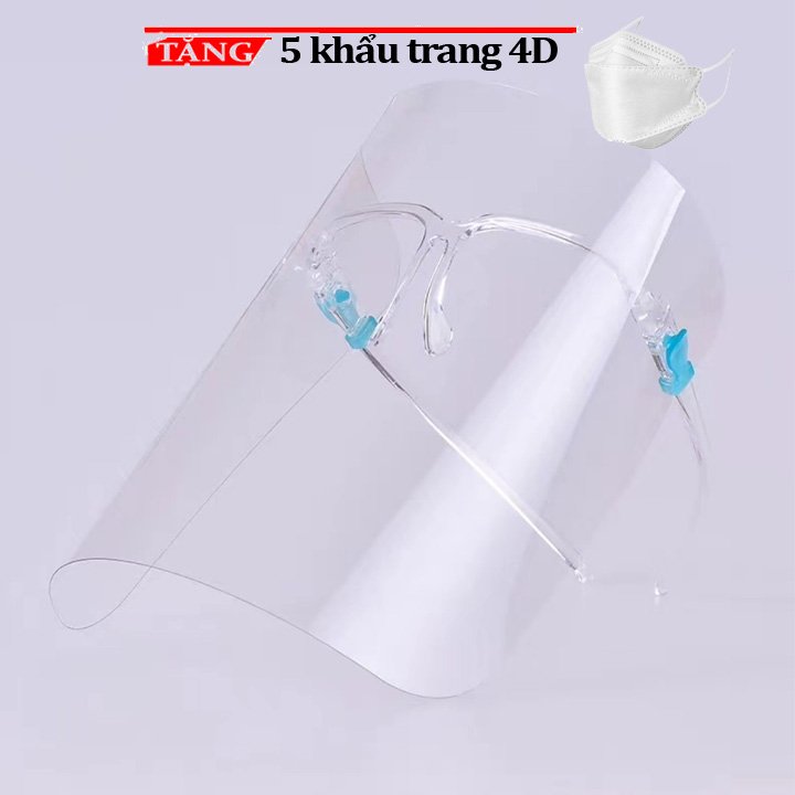 Combo Kính che mặt chống giọt bắn có gọng gương Q06 Tặng kèm KT