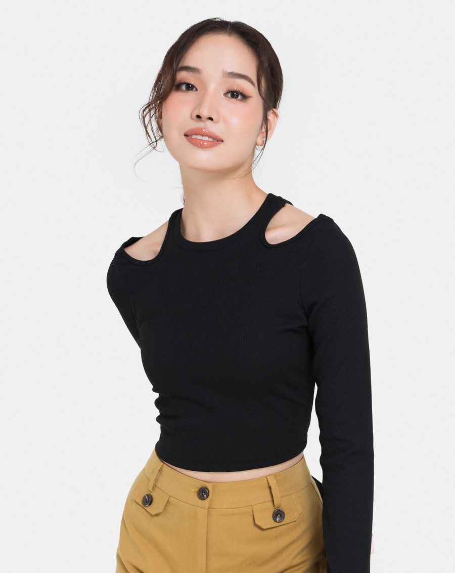 Áo Thun Nữ Thời Trang JUNO Dáng Ôm Cutout Vai JNATH001