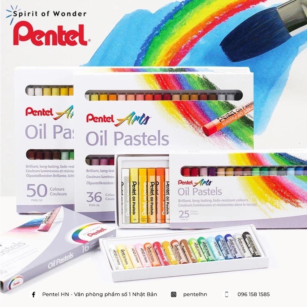 Sáp Màu Dầu Nhật Bản Pentel Oil Pastel PHN Bộ 12/16/25/36/50 Màu | Màu Sắc Tươi Sáng | An Toàn Không Độc Hại | Phấn Dầu