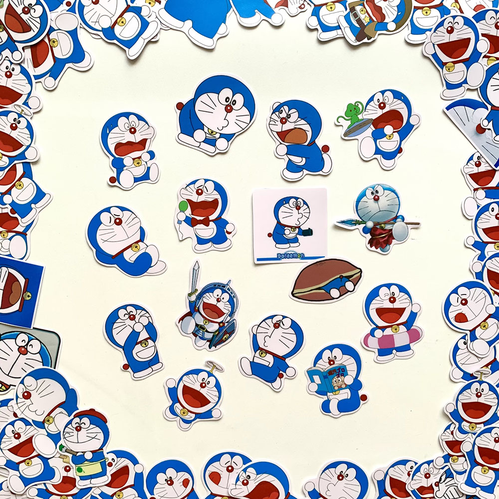 Bộ 50 Sticker Doraemon Tặng Kèm 5 Hình Nhóm Bạn Nobita Shizuka Suneo Gian Hình Dán Chủ Đề Máy Dễ Thương Cute Chống Nước Decal Chất Lượng Cao Trang Trí Va Ly Du Lịch Xe Đạp Xe Máy Xe Điện Motor Laptop Nón Bảo Hiểm Máy Tính Học Sinh Tủ Quần Áo