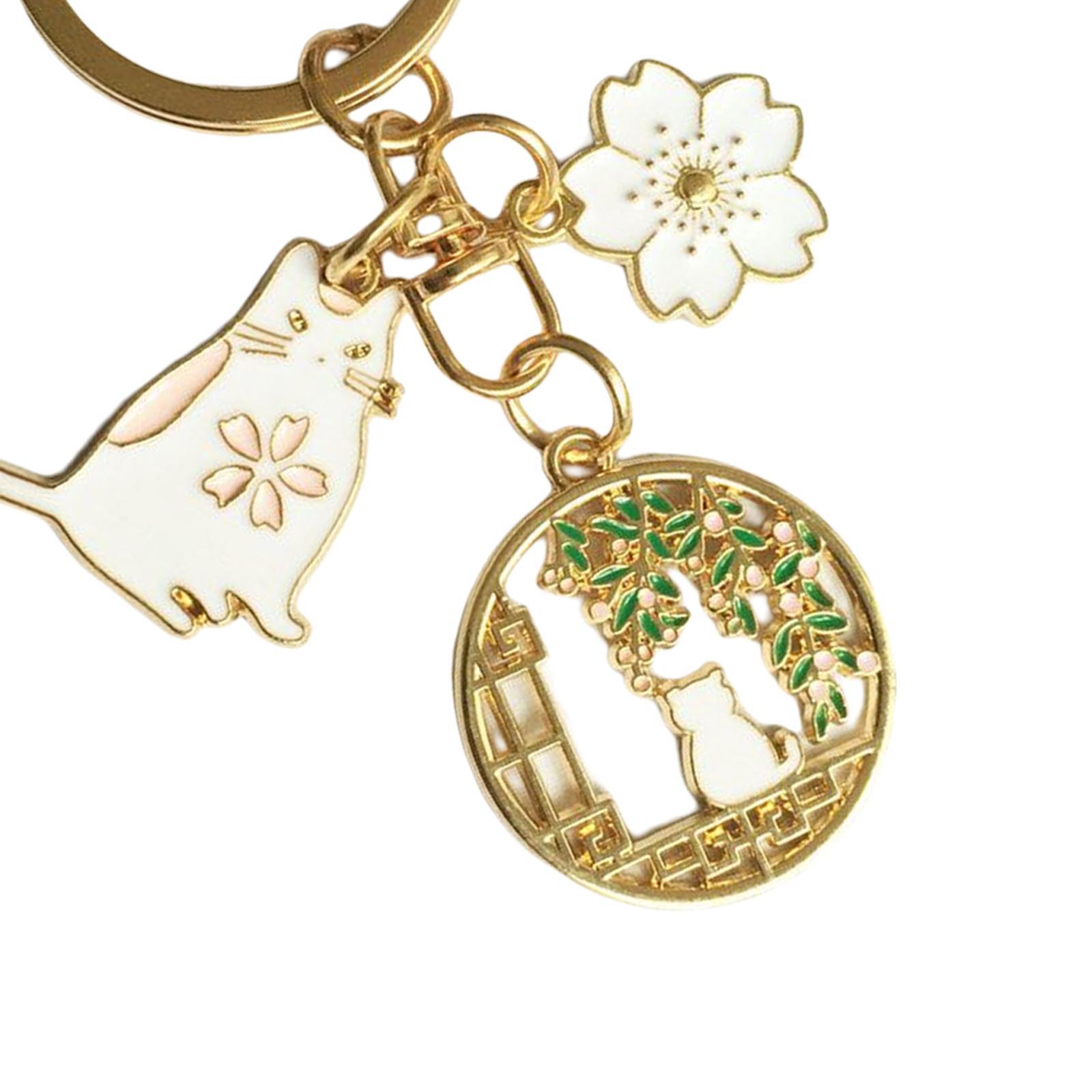 Cute Animal Keychain Flower Pendant Creative for Car key Purse Wallet