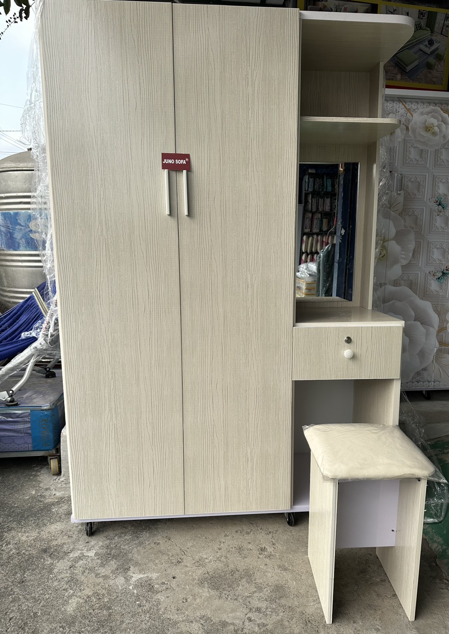 Tủ áo kèm bàn trang điểm Tundo 1m2 x 1m75 x 48 cm Tặng ghế nệm