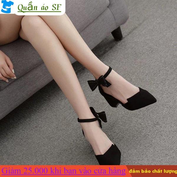 French Style Pumps Women's Mid Heel Chunky Heel New Small High Heel Pointed Toe All-Matching Fairy Style Bow Ladies' Shoes