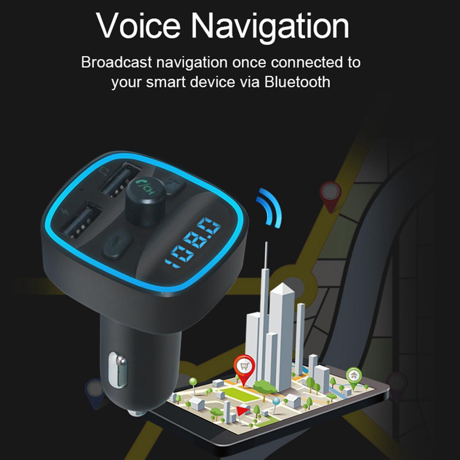 Wireless Car FM Transmitters Multifunction Hands-Free Calling Dual USB Port