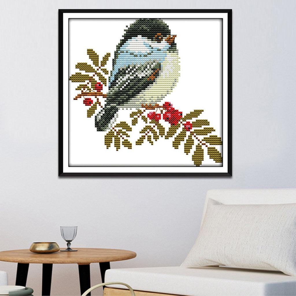 Stamped Embroidery Cross Stitch Kits Beginner Needlecrafts-Little Birds 11CT