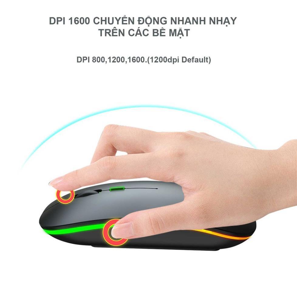 Chuột Không Dây PIX-LINK P402 Sạc Pin, Không Tiếng Click, Led Đổi Màu, DPI1600 - Hàng Chính Hãng