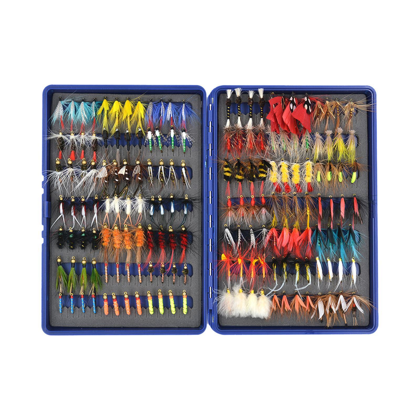 Fly Fishing Flies Assortment Fly Fishing Lures with Storage Box Hand Tied Fishing Baits Fishing Tackle for Reservoirs Trout Panfish Crappie