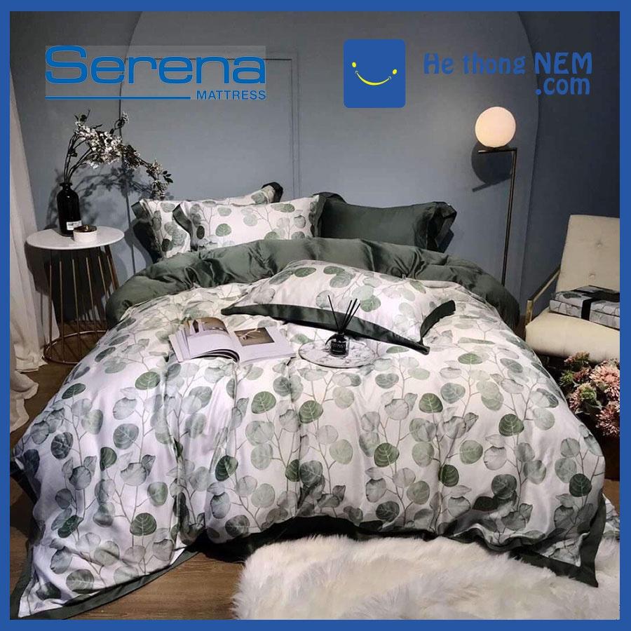 Bộ Chăn Ga Gối 5 Món Tencel 80s SERENA Chăn Ga Gối Đệm Drap Giường Cao Cấp – Hệ Thống Nệm