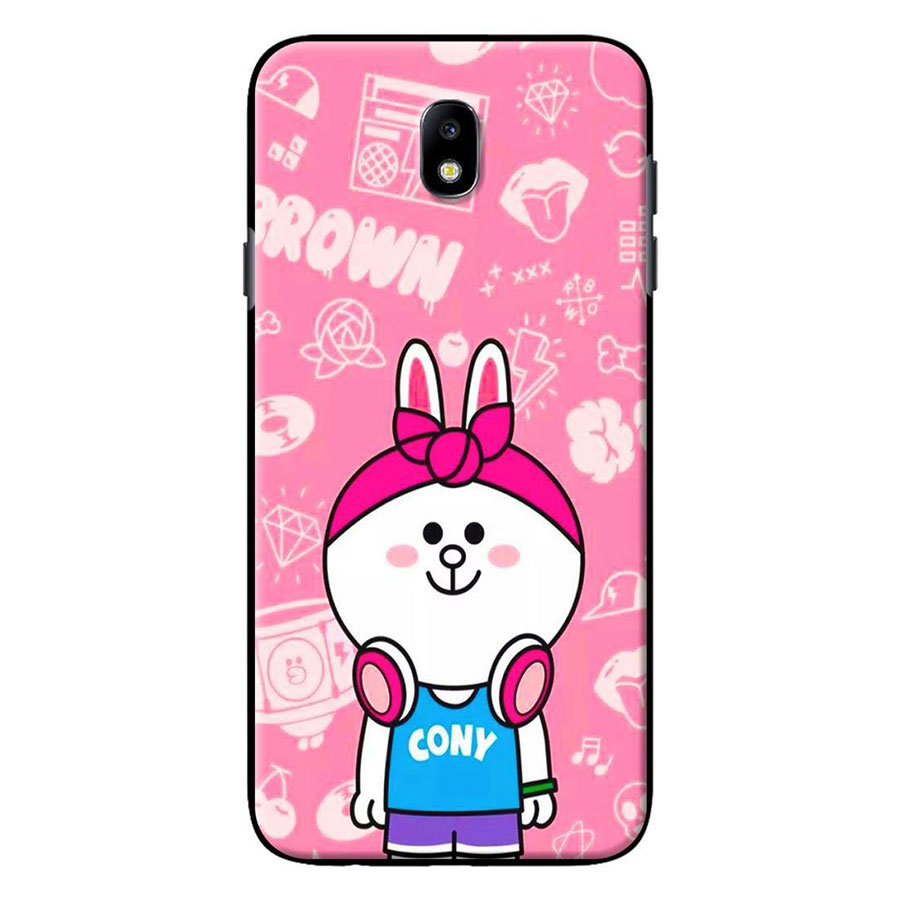 Ốp Lưng Dành Cho Điện Thoại Samsung Galaxy J3 Pro/ Galaxy J7 Pro Thỏ Line Nghe Tai Nghe