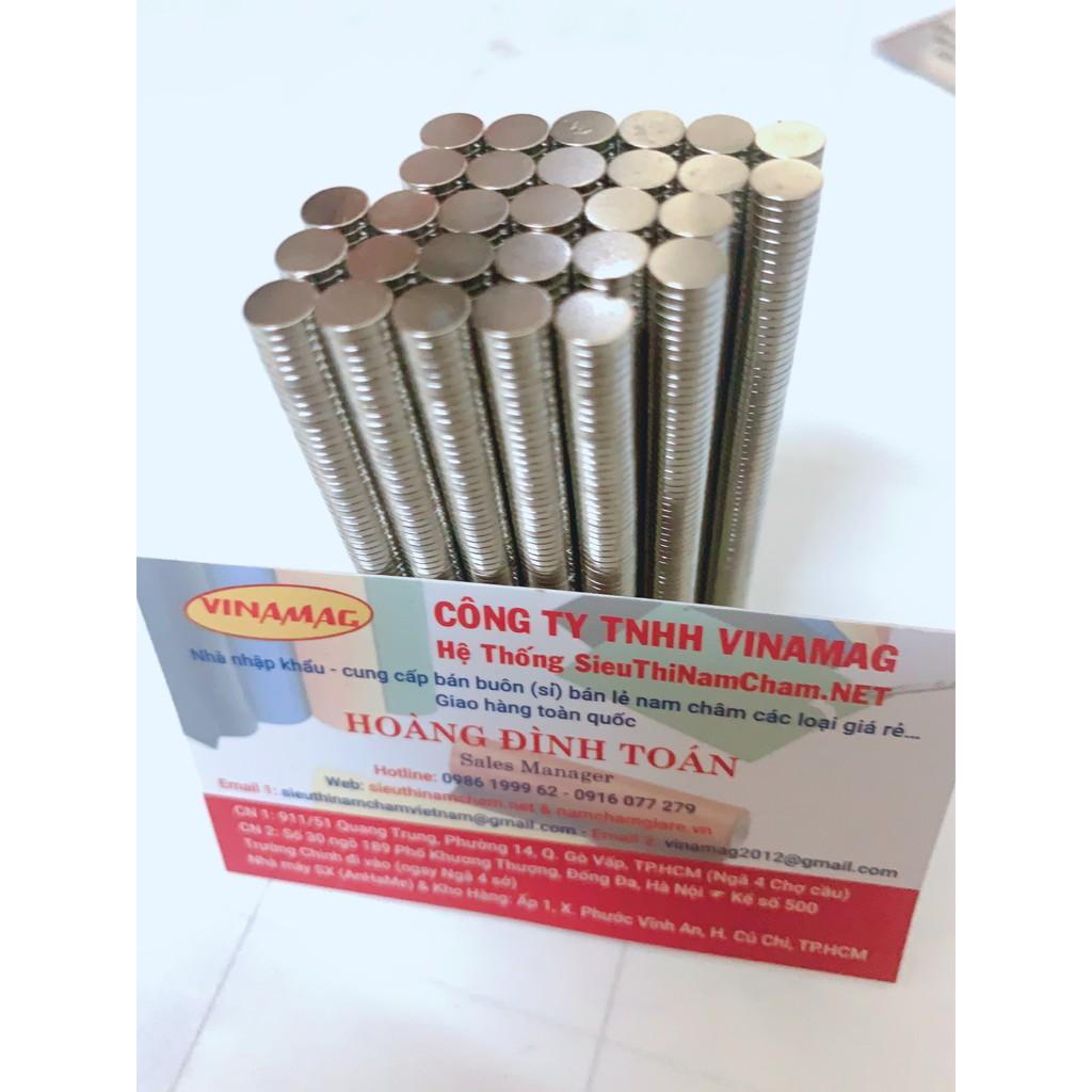 100 viên nam châm 6x1mm loại nam châm đất hiếm chất lượng tốt
