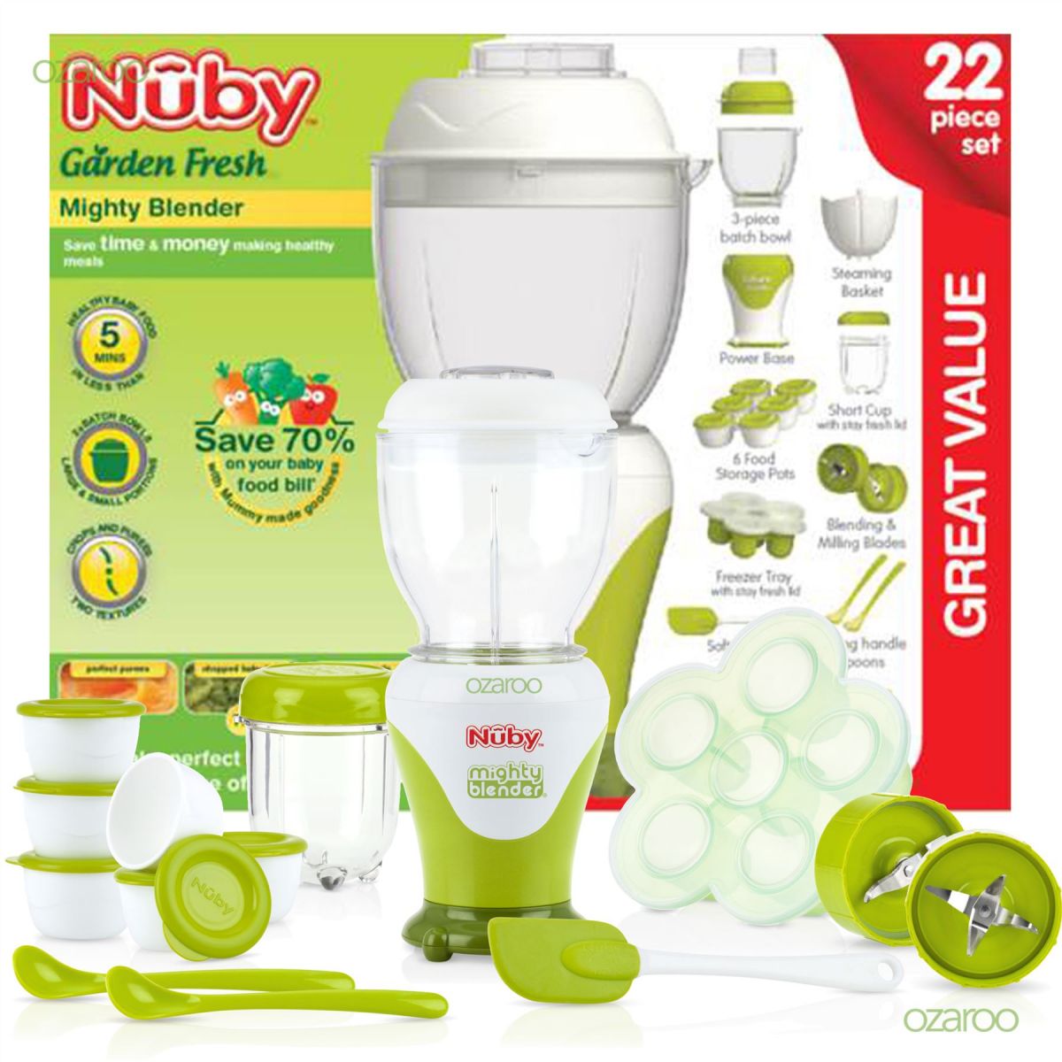 [ 5442-Nuby ] Bộ combo máy xay ăn dặm Nuby - Hàng chính hãng