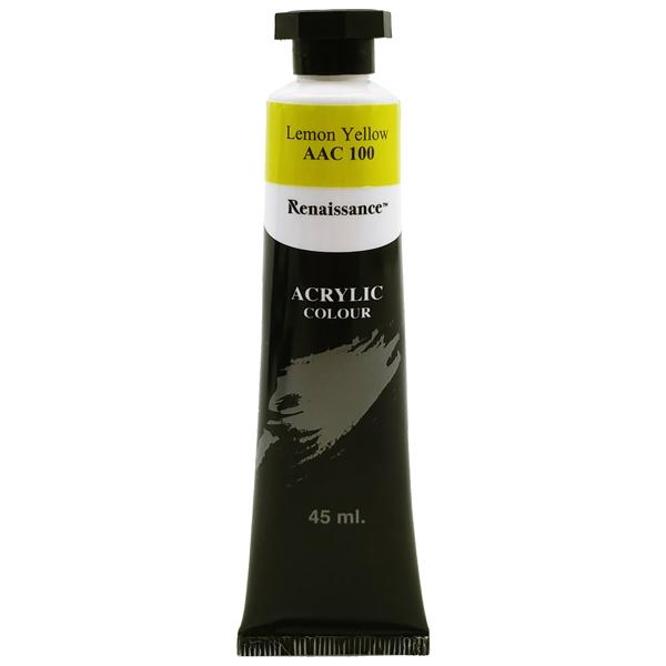 Tuýp Màu Acrylic 45 ml - Renaissance #100 - Lemon Yellow