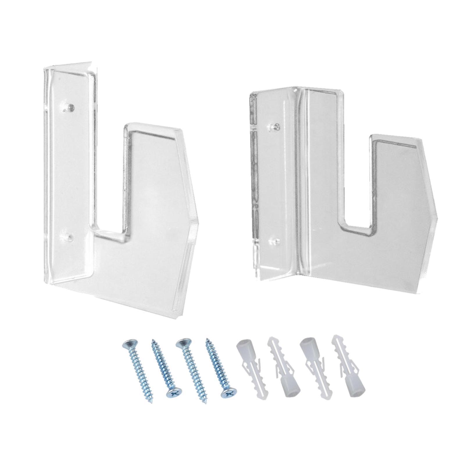 Skateboard Wall Mount Display Rack 1 Pair Acrylic Hanger for Longboard Skis