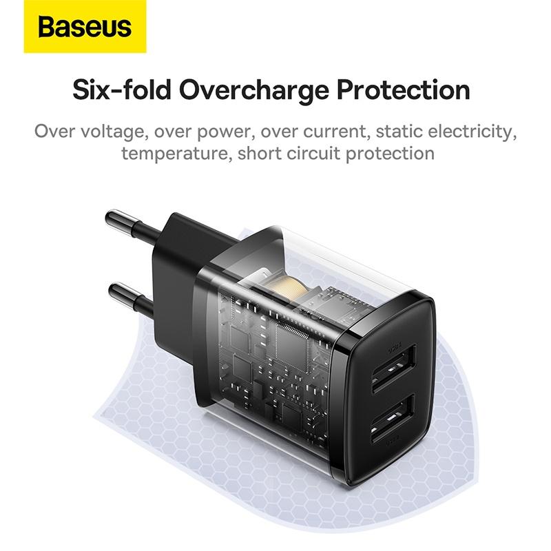 Cốc Sạc Đa Năng 2 Cổng Sạc Baseus Compact Charger 10.5W