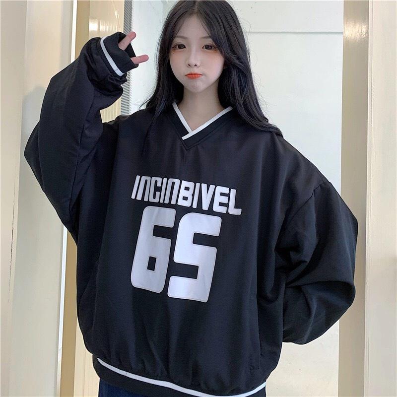 Áo nỉ nam nữ form thụng thời trang ulzzang -Áo sweater tay dài số 65 dáng rộng unisex phong cách Hàn Quốc