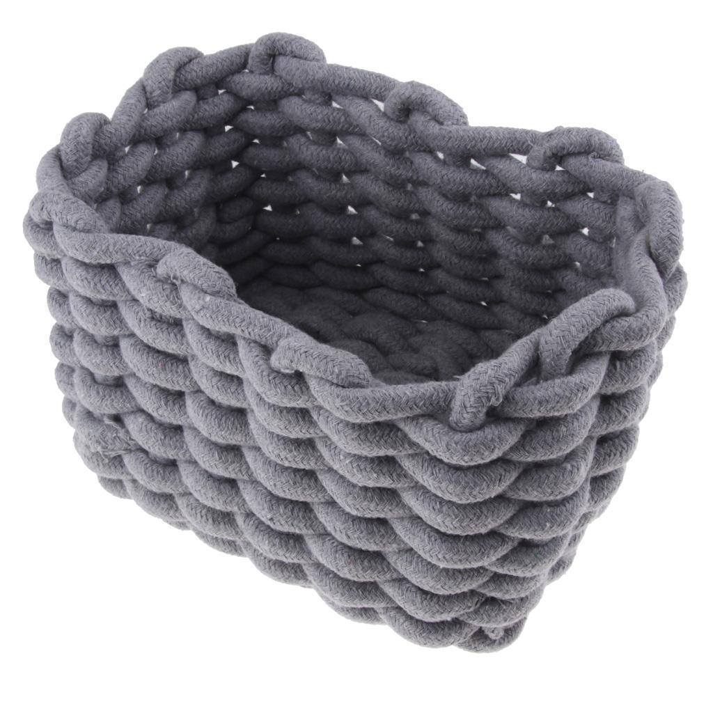 Linen Weaving Storage Baskets Box with Handle Laundry Basket Organizer
