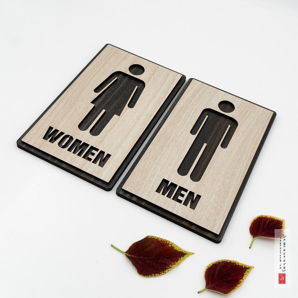 Cặp bảng Women Men dán cửa chỉ dẫn nhà vệ sinh nam nữ mẫu SAN-TL09