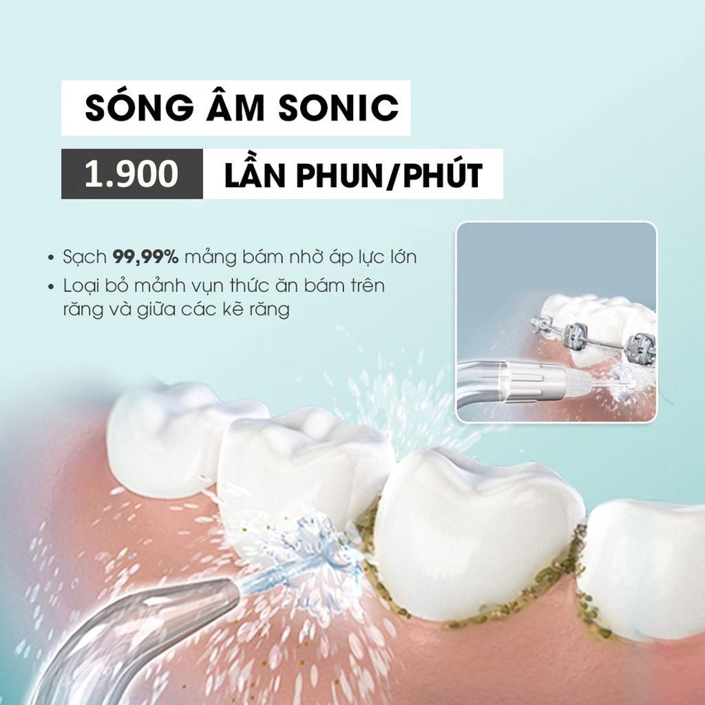 Máy tăm nước Enchen Mint 3 cầm tay với 3 đầu phun và 3 chế độ xịt, cho người niềng răng, sâu răng, chăm sóc nướu