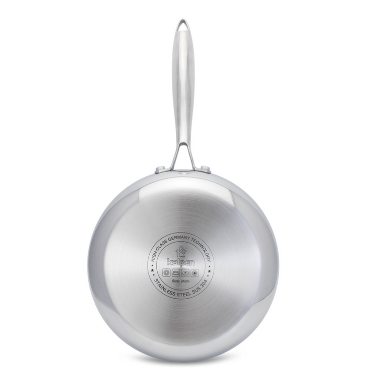 Chảo chống dính 3 lớp liền khối Kalpen Kazler, chất liệu inox size 20cm, 24cm, 26cm, 28cm, 30cm - Hàng chính hãng