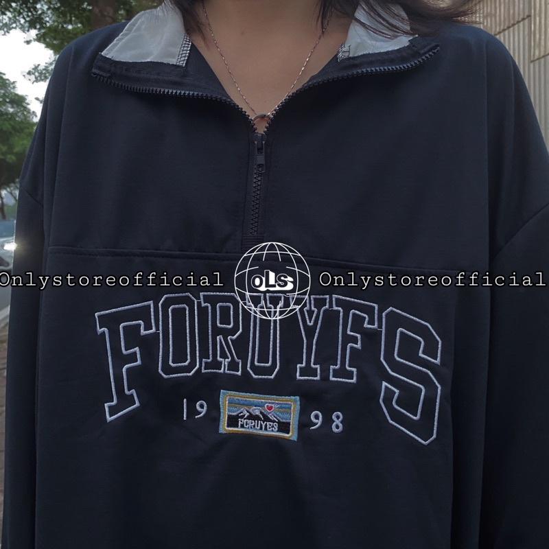 Hoodie zipper nỉ da cá xanh than &quot;foruyfs&quot; và quần đùi đen