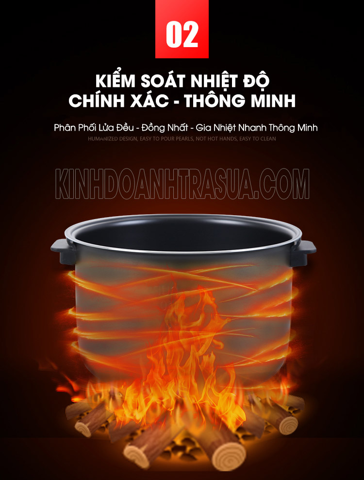 Nồi Nấu Trân Châu Tự Động 5L - Tặng Muỗng Múc Trân Châu