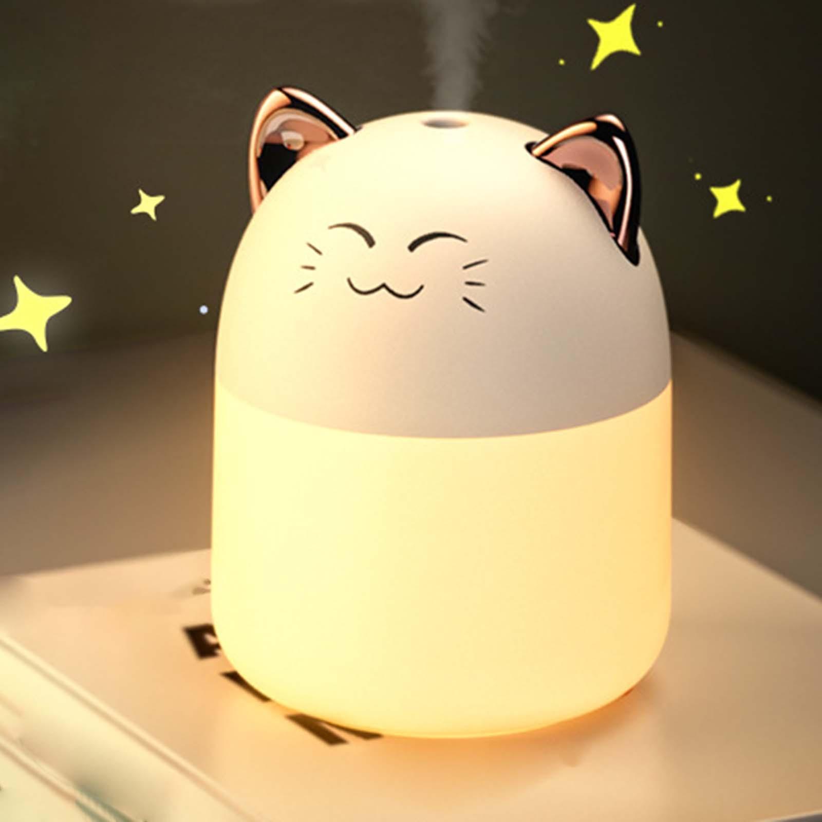 Desktop Humidifiers, 250ml Small Air Humidifier, Portable Mini Humidifiers for Bedroom, USB Cool Mist Sprayer with Night Light for Home,Office, Plants