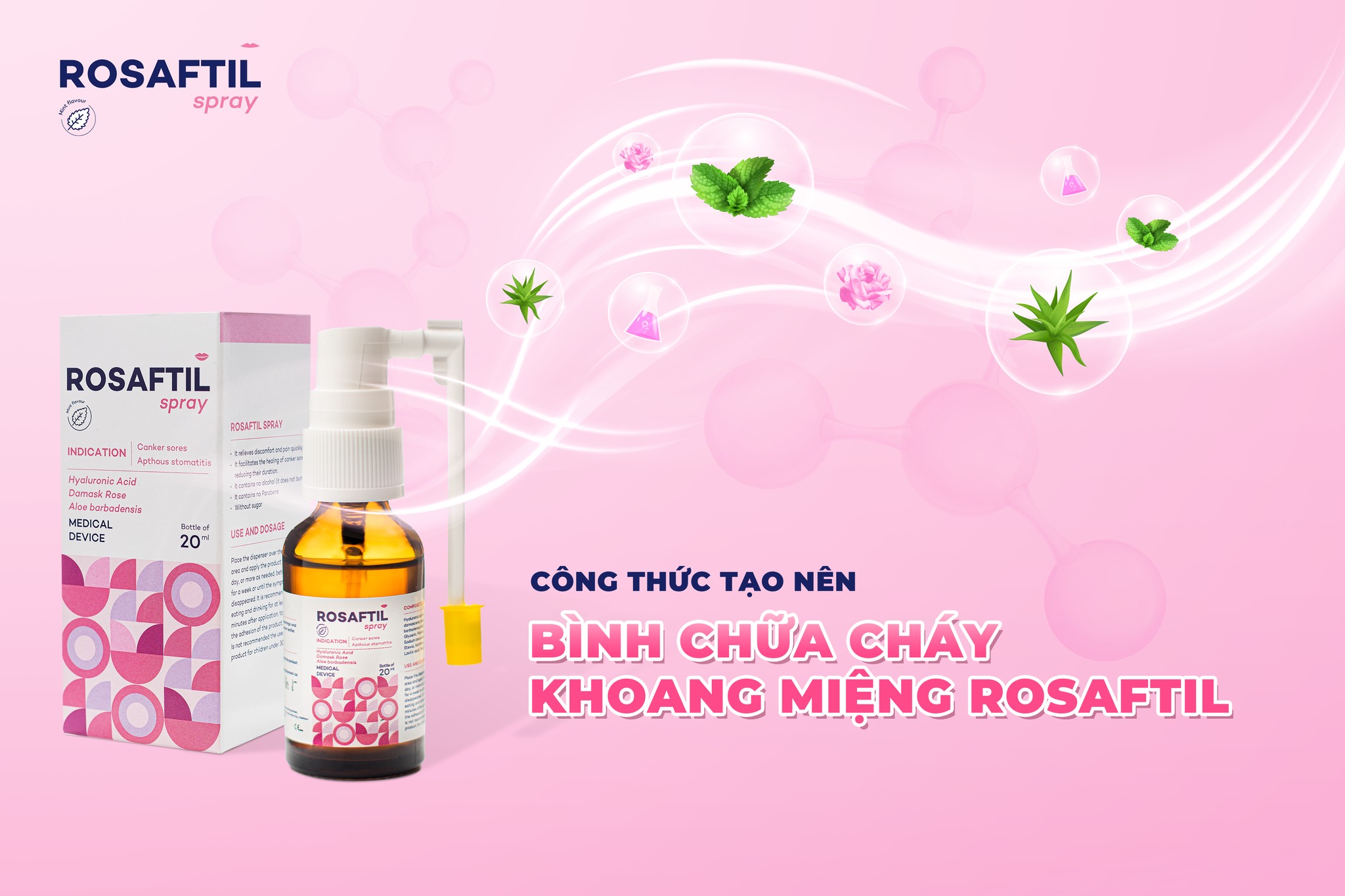 Rosaftil - Dung dịch đa năng xịt khoang miệng