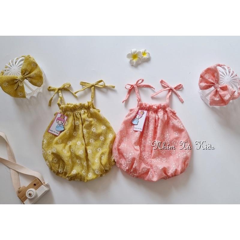 Body 2 Dây Bé Gái 3 Đến 12kg, Bodysuit Chất Boi Xốp Thông Hơi Cực Mát Cho Bé