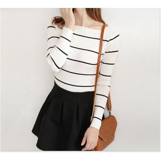 ÁO LEN NỮ SỌC DÀI HÀNG ĐẸP CHẤT XỊN