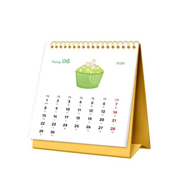 Lịch Bàn Mini - Cake Matcha