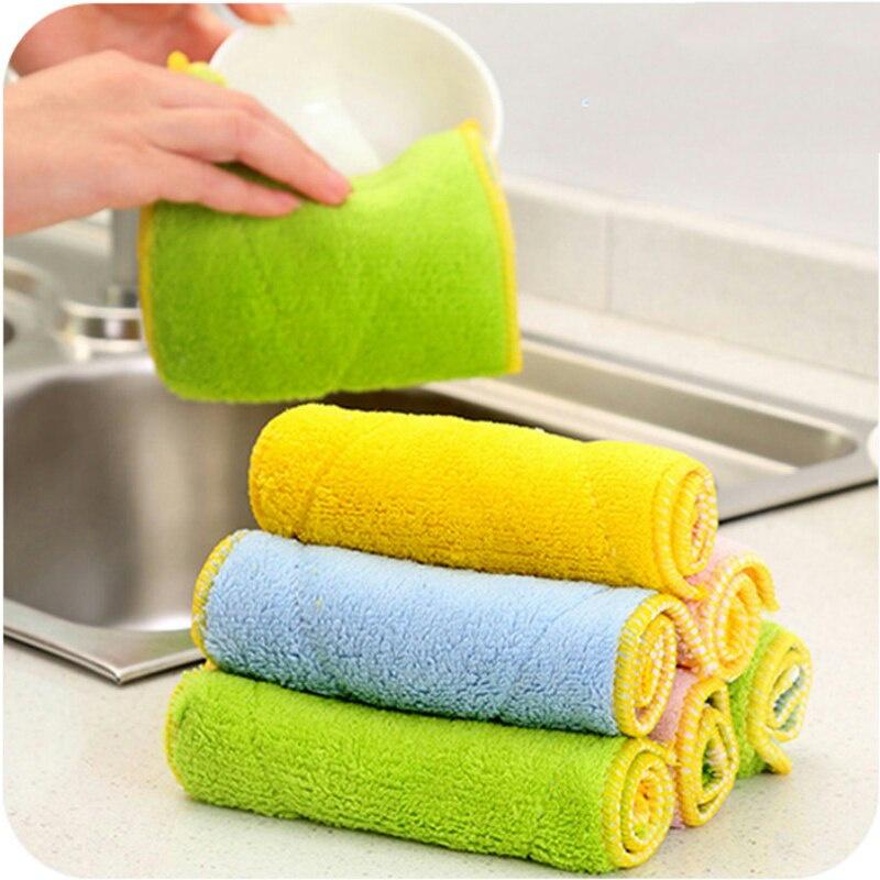 Đồ dùng nhà bếp Khăn lau tay bằng vải sợi nhỏ thấm nước Khăn lau bát đĩa chống dính dầu bằng vải.
