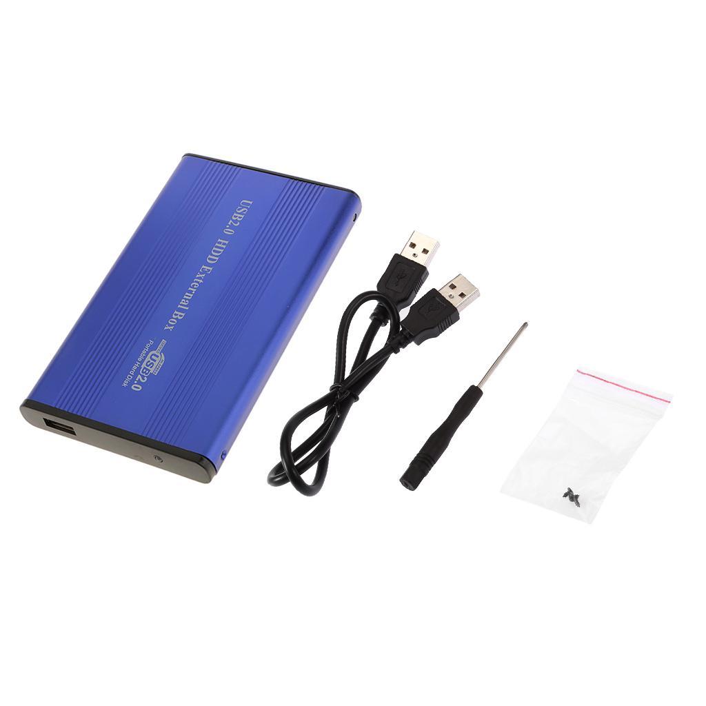 USB2.0 HDD Hard Drive External Enclosure 2.5" IDE PATA HDD Case Blue
